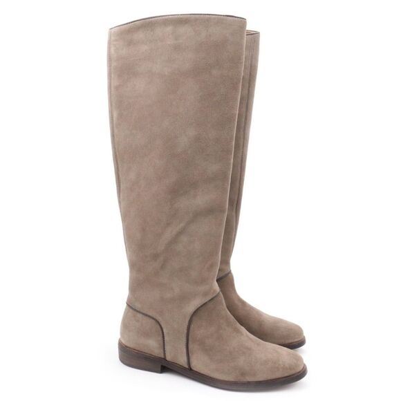 NEW UGG Australia Gracen Mouse Suede Leather Tall Equestrian Riding Boot, $255 S - Picture 1 of 7